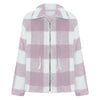 Women's Long-sleeved Plaid Lapel Zipper Plush Coat