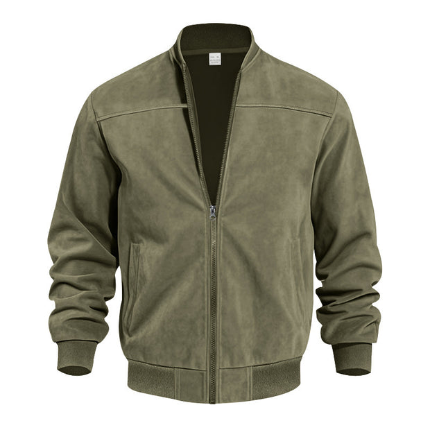 Men's Casual Plus Size Suede Zipper Men's Jacket