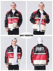 Leather Disc Style Coat Loose Windproof