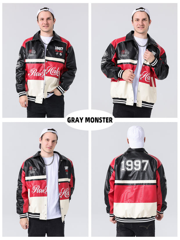 Leather Disc Style Coat Loose Windproof