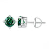 S925 Sterling Silver Green Four-claw Moissanite Stud Earrings