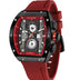 FELITI FORTONS Mens Watches Sport Tonneau 3ATM Waterproof Chronograph Luminous Quartz Watches of Men Silicone Strap with Gift for Men
