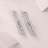 Chain Luxury Fashion Diamond Earrings Stud Set With Mosan Diamond Silver Ornaments
