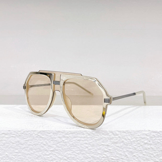 Women's Fashionable Sunshade Large Frame Black Leopard Print Glasses