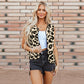 Single Row Multi-buckle Sleeveless Coat For Women