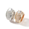 Copper Inlaid Zircon Men's Ring With Diamonds For Couples Rings