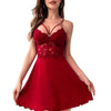 Ornament Stitching Lace V-neck Patchwork Sexy Nightdress