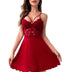 Ornament Stitching Lace V-neck Patchwork Sexy Nightdress