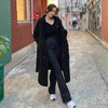 Gentle Elegant Lapel Double-breasted Loose All-match Long-sleeved Lamb Wool Coat