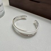 Heavy Industry Texture Large Glossy Curved Bracelet