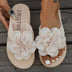 Women's Fashion All-match Flower Flat Toe Flip-flops