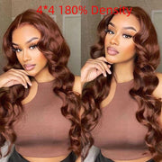 Front Lace Wavy Brown Lace Front Hair Human Wigs