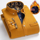 Winter Corduroy Fleece Warm Shirt Men Douson Odeh