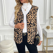 Leopard Print Cardigan Outerwear Top