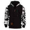 Stitching Hooded Men's Fashion Camouflage American Vintage Zipper Sweater