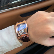 Transparent Full Hollow Flywheel Mechanical Men's Watch Waterproof Watch