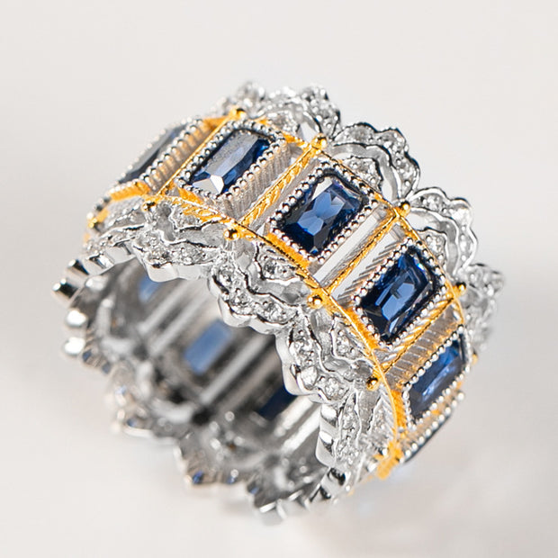 Hand-brushed zircon ring