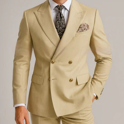 European And American Men's Suit Two-piece Double-breasted Wedding Party Singer Costume
