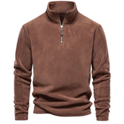 Men's Autumn And Winter New Stand Collar Half Zip Long-sleeved Sweater