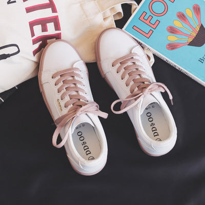 Little White Shoes Women New Style Single Shoes Hong Kong Style Sneakers