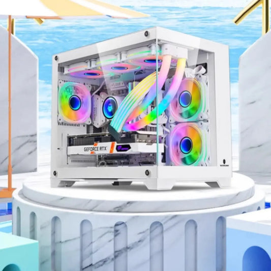 Panoramic Glass 360 Water-cooled Desktop Computer Host Douson Odeh