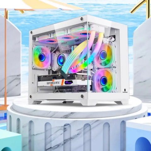 Panoramic Glass 360 Water-cooled Desktop Computer Host Douson Odeh