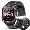 Jooeniok Smart Watch Sport Military for Men Smartwatch Bluetooth Answer/Dial Call 2.01" Large Screen Outdoor Compass Sports Fitness Tracker Male 600 mAh Large Battery Two Strap for Android/iOS