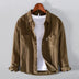 Men Pocket Casual Corduroy Long-sleeved Shirt Douson Odeh