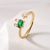 Copper Plating 18K Gold Zircon Rabbit Geometric Ring