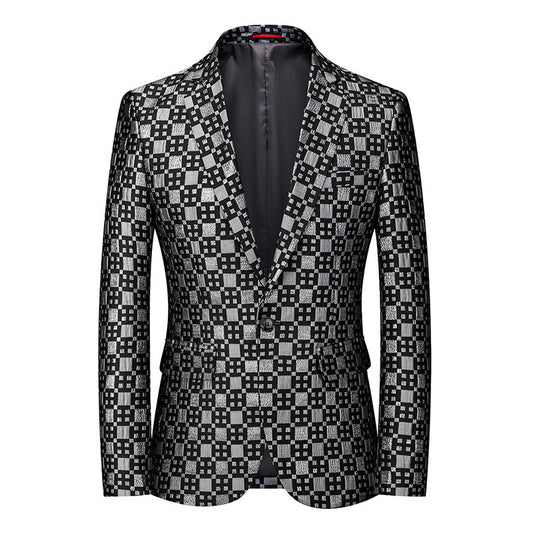 Men's Suit Stage Performance Small Suit Men's Single Row One Button