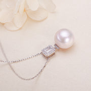 White Perfect Circle Freshwater Pearl Necklace