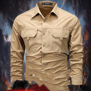 Retro Workwear Shirt Men's Long-sleeved Spring Fashion Brand Casual Overshirt