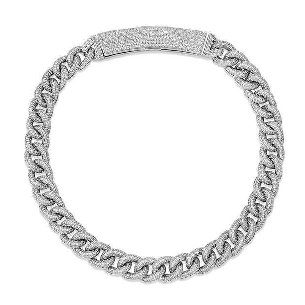 Big Box Jewelry Buckle Cuban Chain Full Zircon Hip Hop Men's Necklace