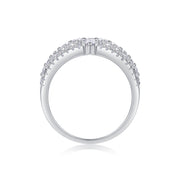 Many Diamonds Are Arranged Luxuriously Fashionable Moissanite Silver Rings