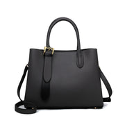 Niche Contrast Color One Shoulder Western Style Portable Female Genuine Leather Bag