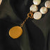 Vintage Gold Coin Badge Necklace
