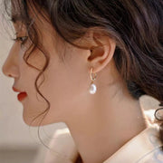French Style S925 Sterling Silver Natural Pearl Earrings