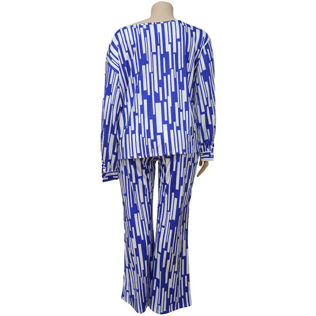 Plus Size Fat Women Two-piece Suit 4xl Ladies Set Tops Pants