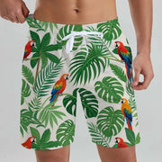 Hawaii Men's Beach Shorts Tropical Plant 3D Printing