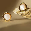 White Moonlight Mother-of-Pearl Niche Design Advanced Versatile Silver Earrings
