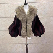 Mid-length Mink-like Wool Leopard Print Coat