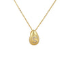 Glossy Water Drop 26 English Letter Pendant Copper-plated Gold Simple Pendant Female