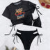 Bikini Three Piece Swimsuit Women Douson Odeh