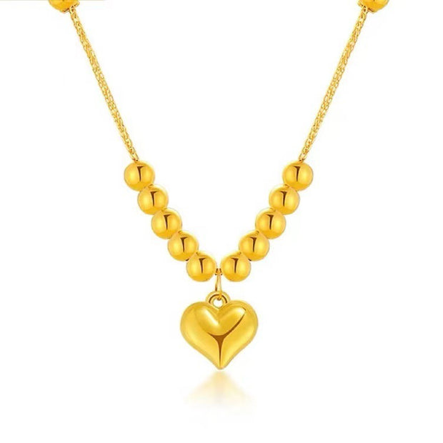 Gold Yellow Love Golden Balls All-match Necklace