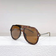 Women's Fashionable Sunshade Large Frame Black Leopard Print Glasses