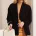 Elegance Retro Brown Loose Pockets Long Sleeve Suit Coat