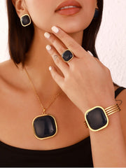 Women's Fashion Bracelet Earring Ring Necklace Suit