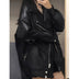 Coat Women's Autumn And Winter Motorcycle Short Black