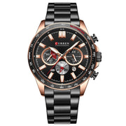 Men's Waterproof Calendar Steel Belt Quartz Watch