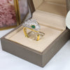Snake shaped electroplated micro horseeye zircon ring